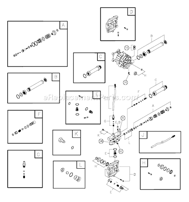 Page B Diagram and Parts List for 020302-0  Briggs and Stratton Pressure Washer